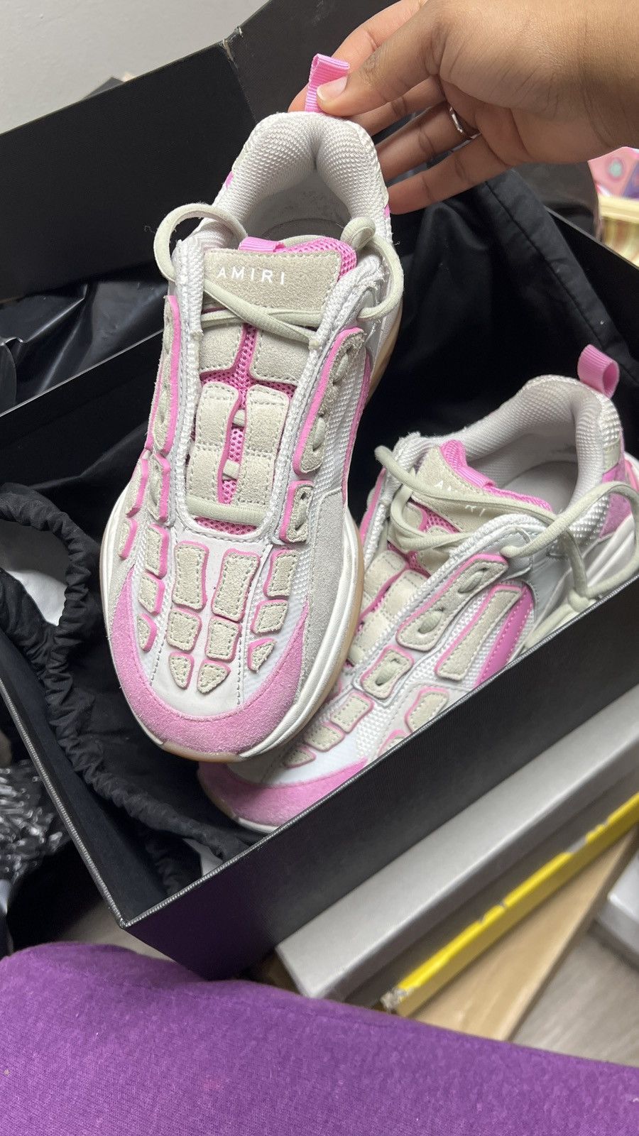 Amiri Amiri Bone Runner Round Toe Chunky Sneakers Size US 7 / IT 37 - 1 Thumbnail