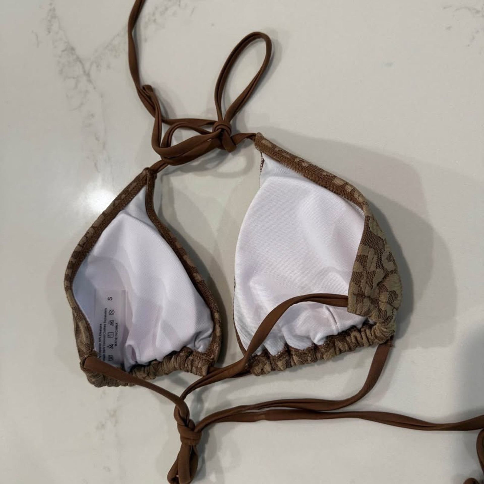 Shein SHEIN Sexy Leopard Print Triangle Bikini Set Womens Small Size ONE SIZE - 7 Thumbnail