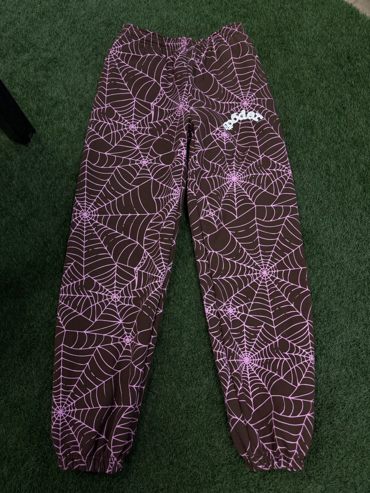 Sp5der Sp5der Worldwide Brown Pink AOP WEB Sweatpants M (NEW) Size US 32 / EU 48 - 1 Thumbnail
