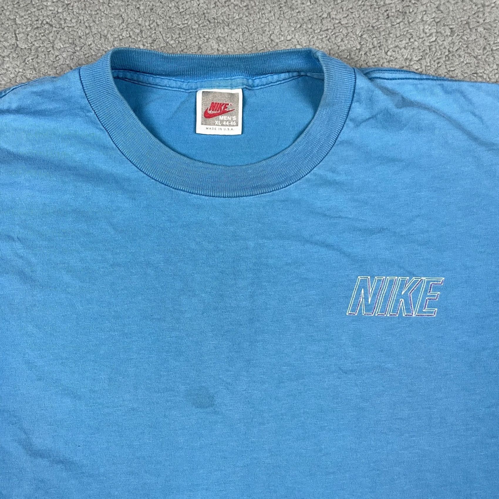 Nike VINTAGE Nike Tshirt Adult XL Blue Crew Neck Short Sleeve Logo 90s Retro Women's Fan Size XL / US 12-14 / IT 48-50 - 2 Thumbnail