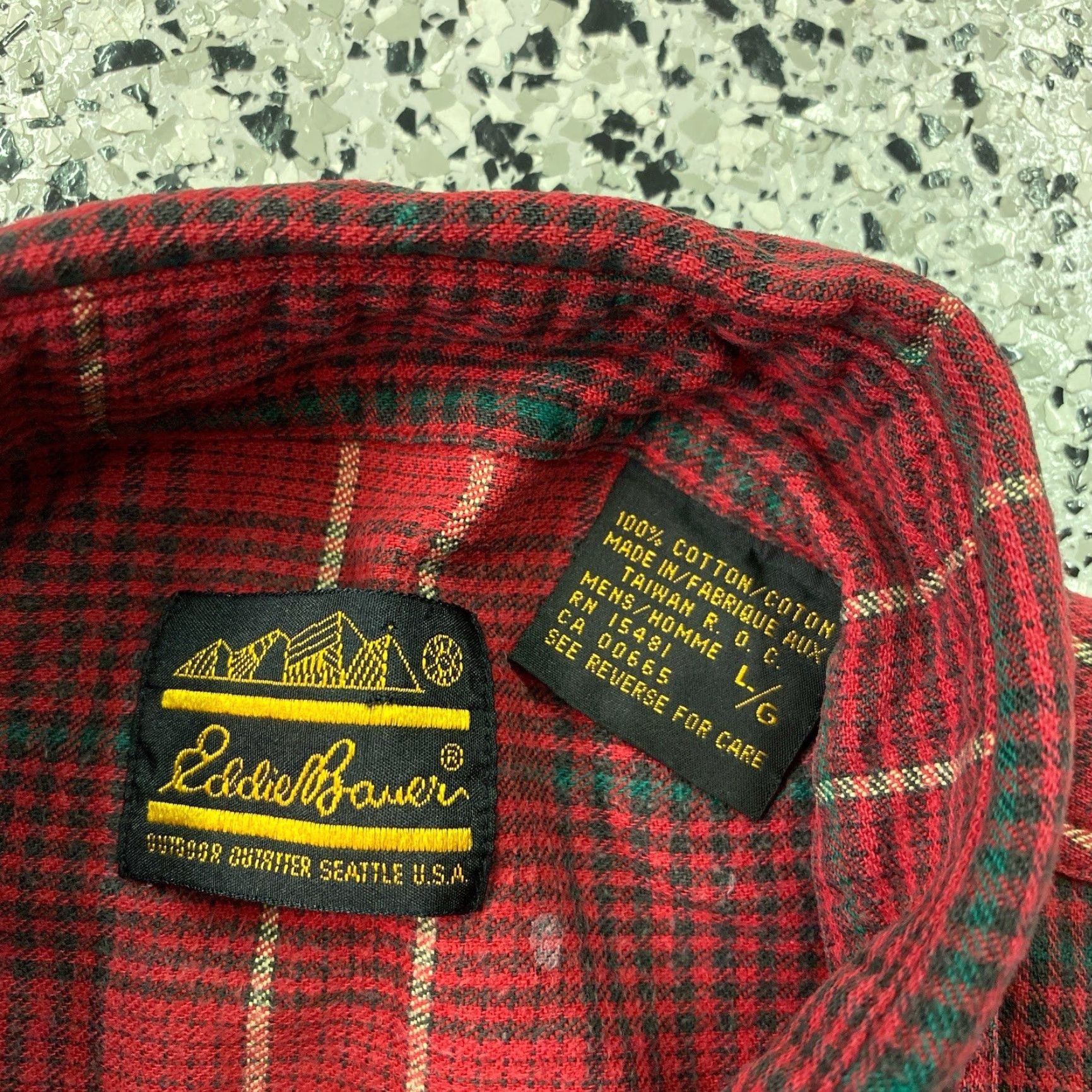 Eddie Bauer VINTAGE Eddie Bauer Plaid Herringbone Shirt Snap Buttons 90s Mens L Size US L / EU 52-54 / 3 - 3 Thumbnail
