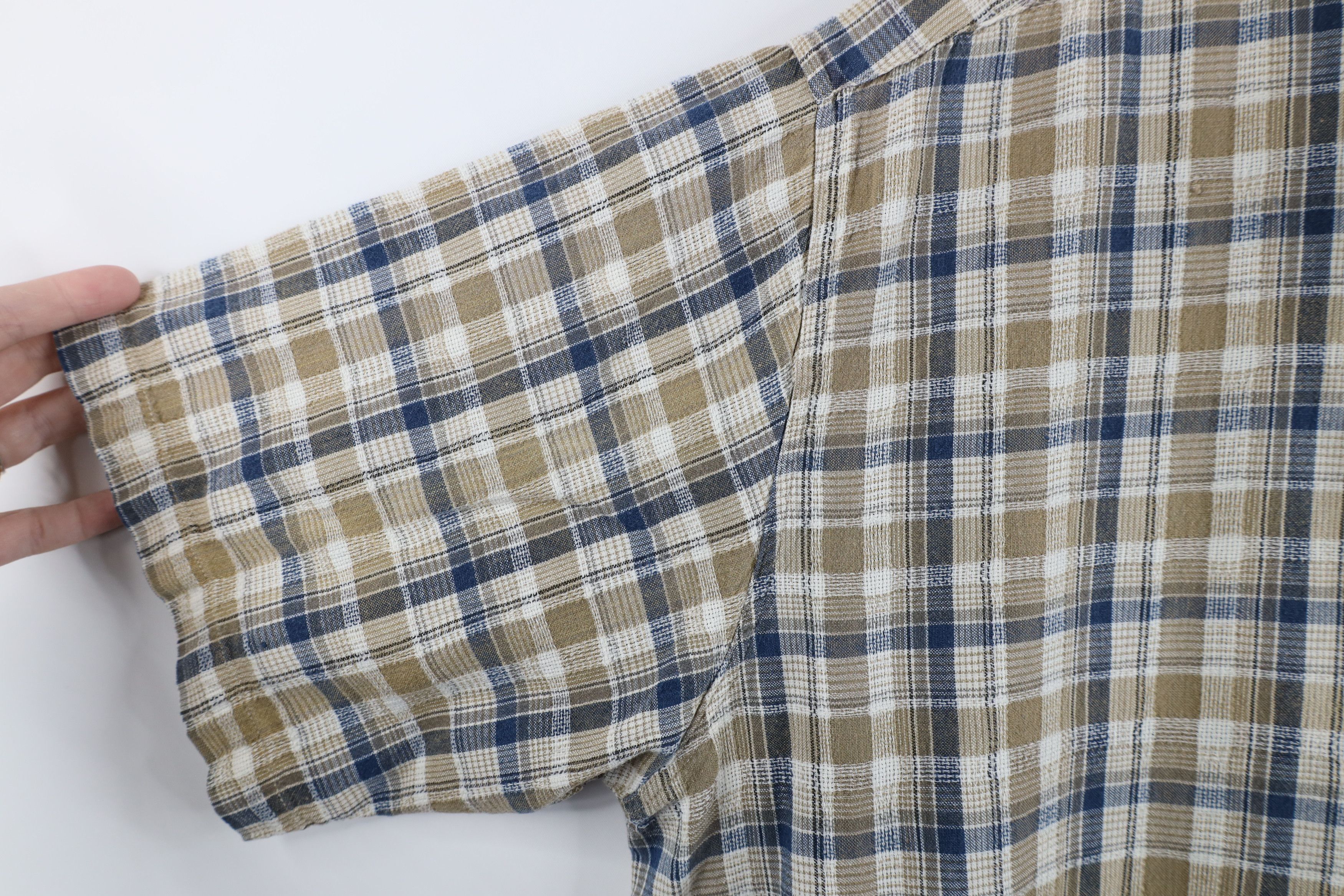 Vintage Vintage 90s Streetwear Cotton Weave Knit Button Down Shirt Size US XL / EU 56 / 4 - 5 Thumbnail