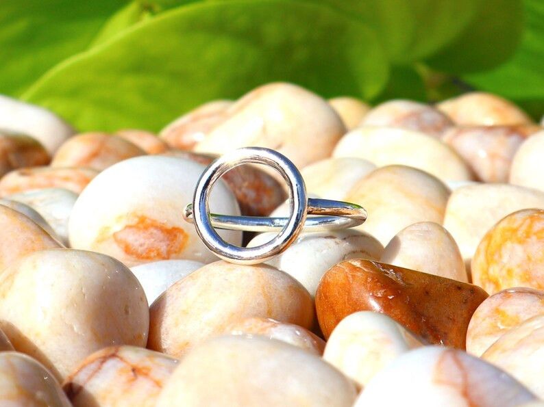 Handmade Open Circle Round Ring, 925 Silver Ring, Handmade Gift idea Size ONE SIZE - 2 Thumbnail