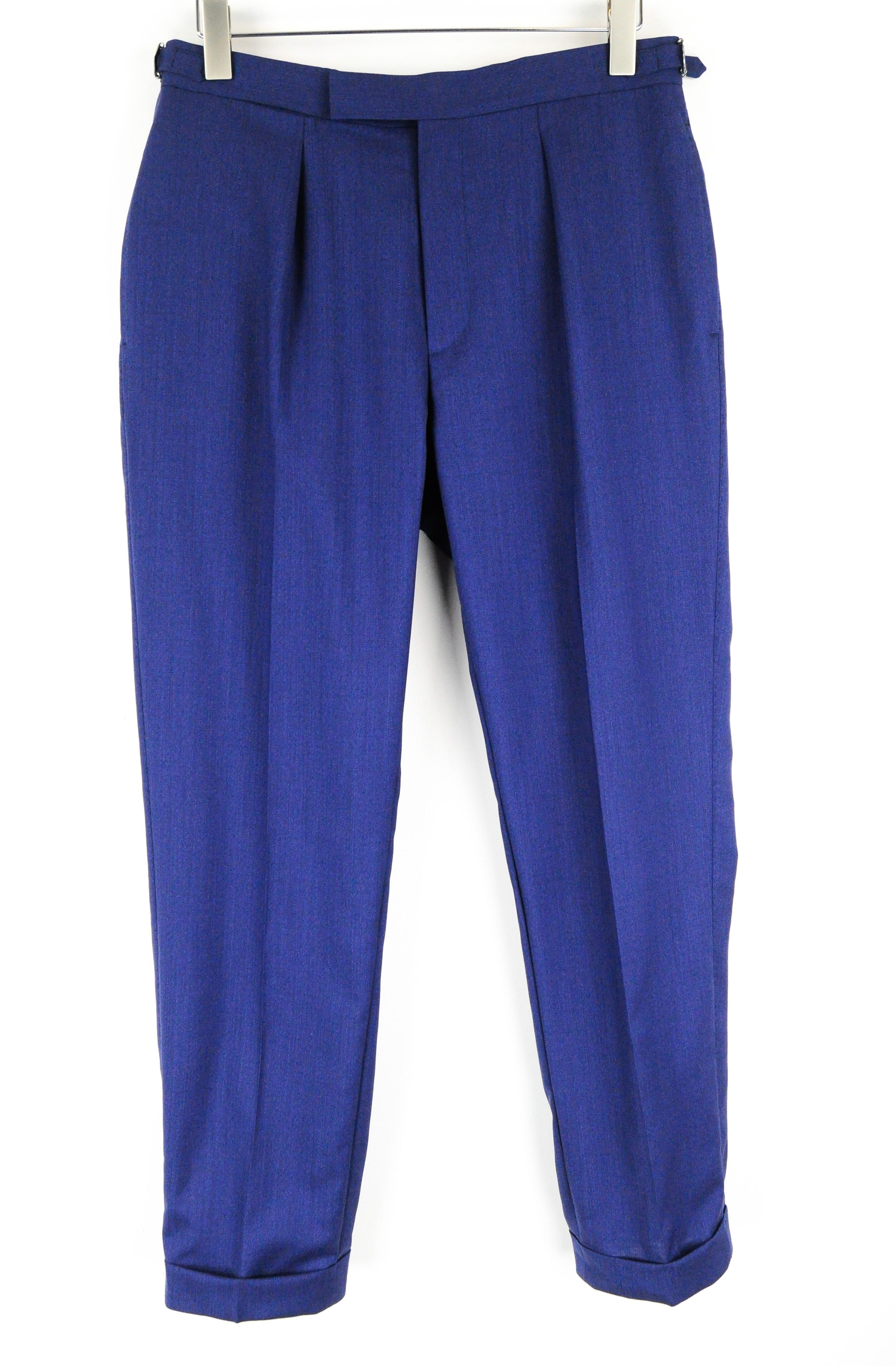LAZIO UK40L Wool Slim Blue Melange Suit 55031