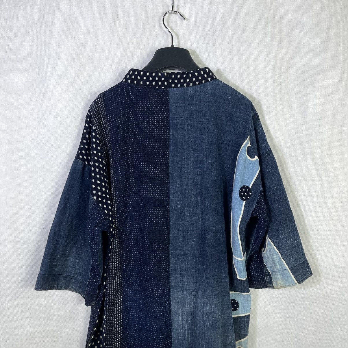 Japanese Brand Vintage Japanese Motif Indigo Boro Long Noragi Jacket Size US L / EU 52-54 / 3 - 8 Thumbnail