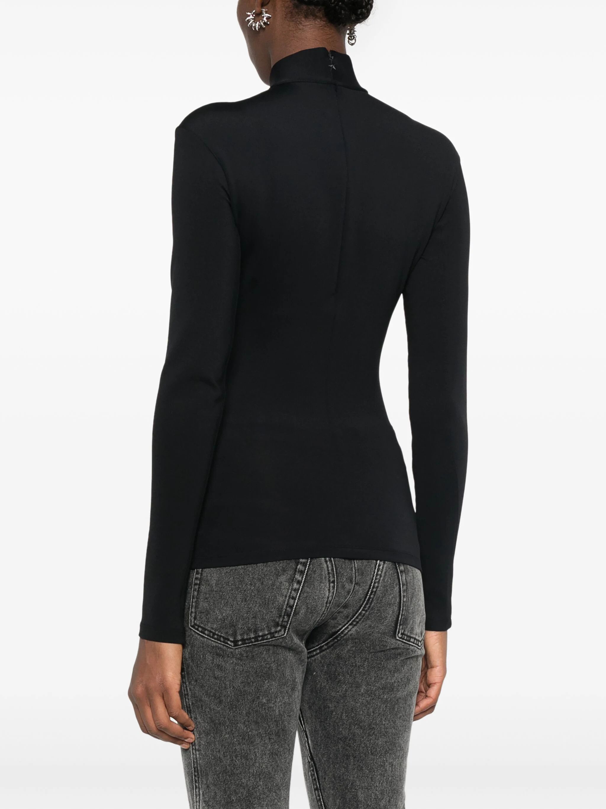 Mugler o1s22i1n1024 Long-Sleeved Star Top in Black Size M / US 6-8 / IT 42-44 - 4 Thumbnail