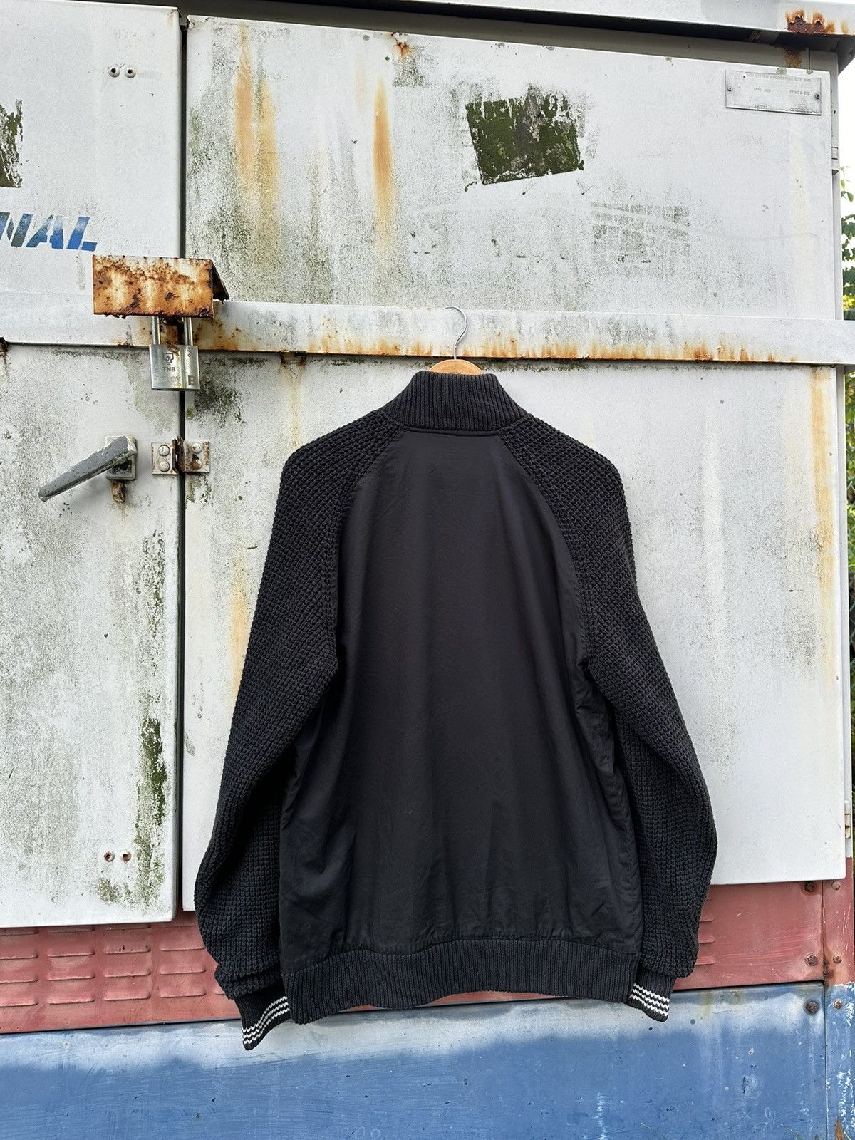 Adidas 👹Adidas Knitted Sleeves Bomber Jacket Size US L / EU 52-54 / 3 - 8 Thumbnail