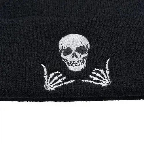 Other Skull Gesture Knit Beanies Hat for Men Women Size ONE SIZE - 3 Thumbnail
