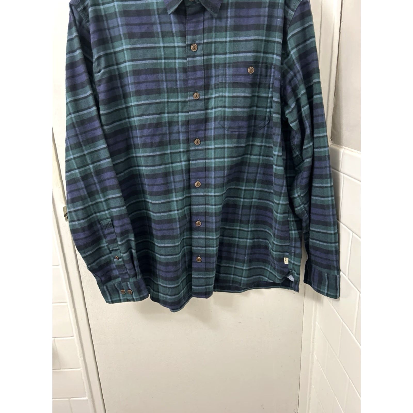 Vintage LL Bean Beanflex All Season Flannel Shirt Mens L Green Plaid Traditional 513053 Size US L / EU 52-54 / 3 - 3 Thumbnail