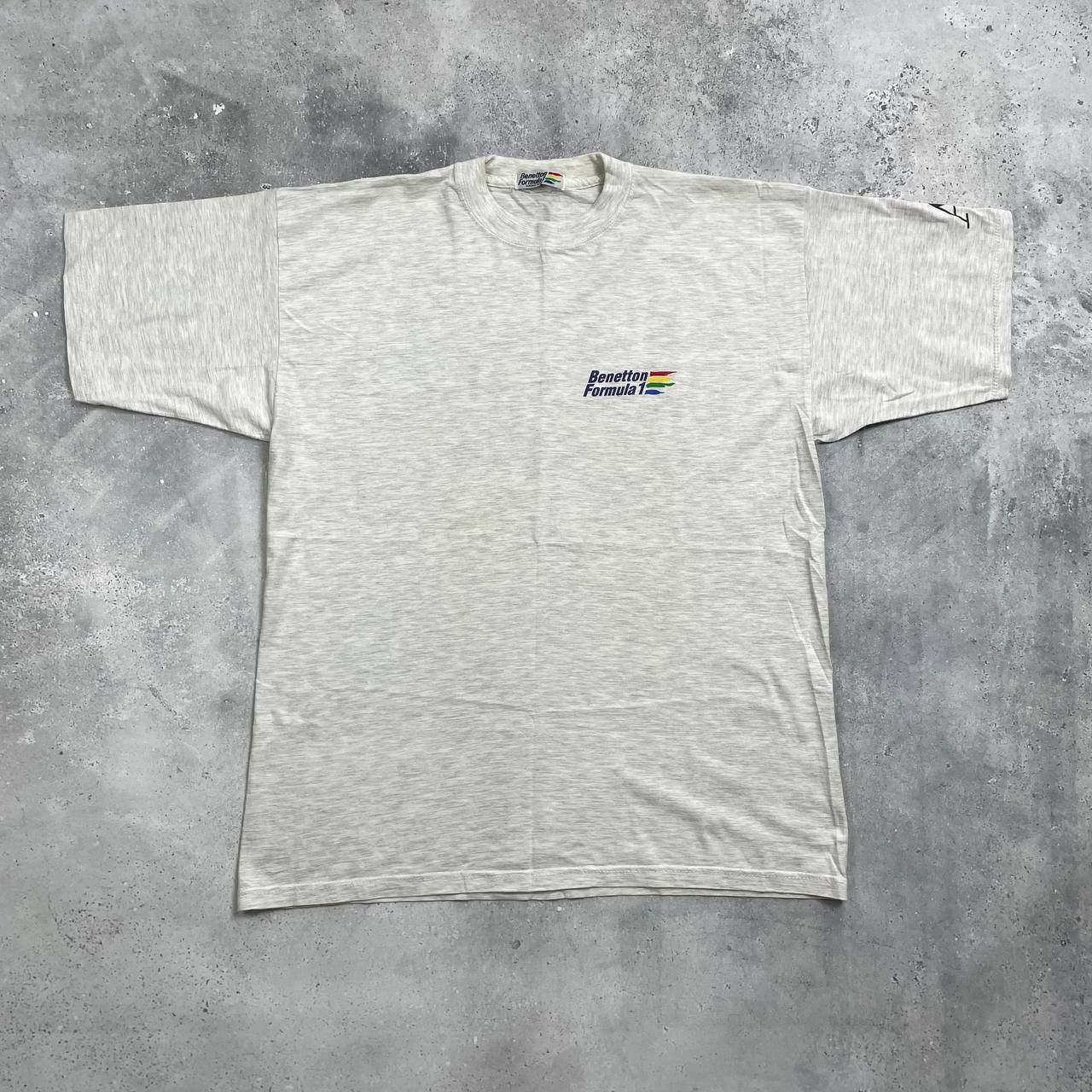 Formula 1 Vintage 90s Benetton Formula One 1 Racing T Shirt Gray L/XL Size US XL / EU 56 / 4 - 2 Thumbnail