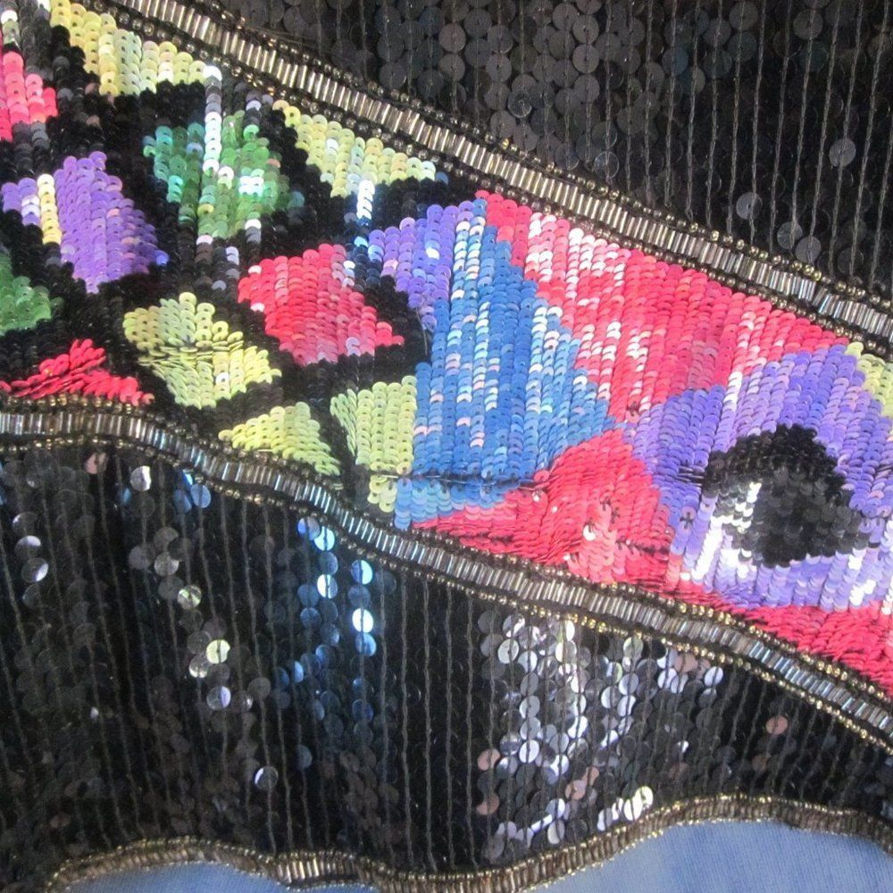Vintage SCALA Vintage Sequin Top Womens Size L Long Dolman Sleeve Bl Size L / US 10 / IT 46 - 13 Thumbnail