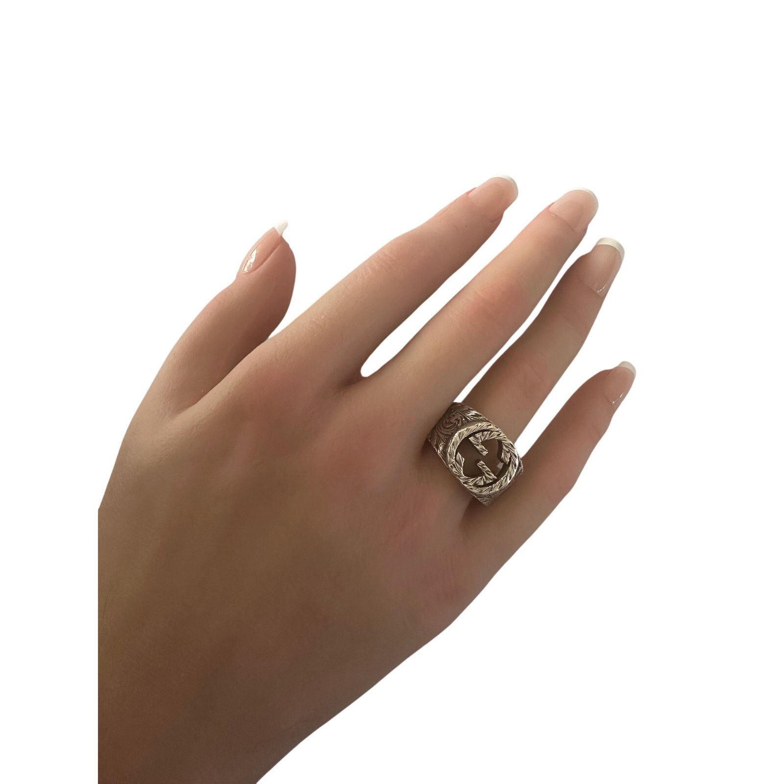 Gucci Gucci Interlocking G Arabesque Ring Sterling Silver Size ONE SIZE - 5 Thumbnail