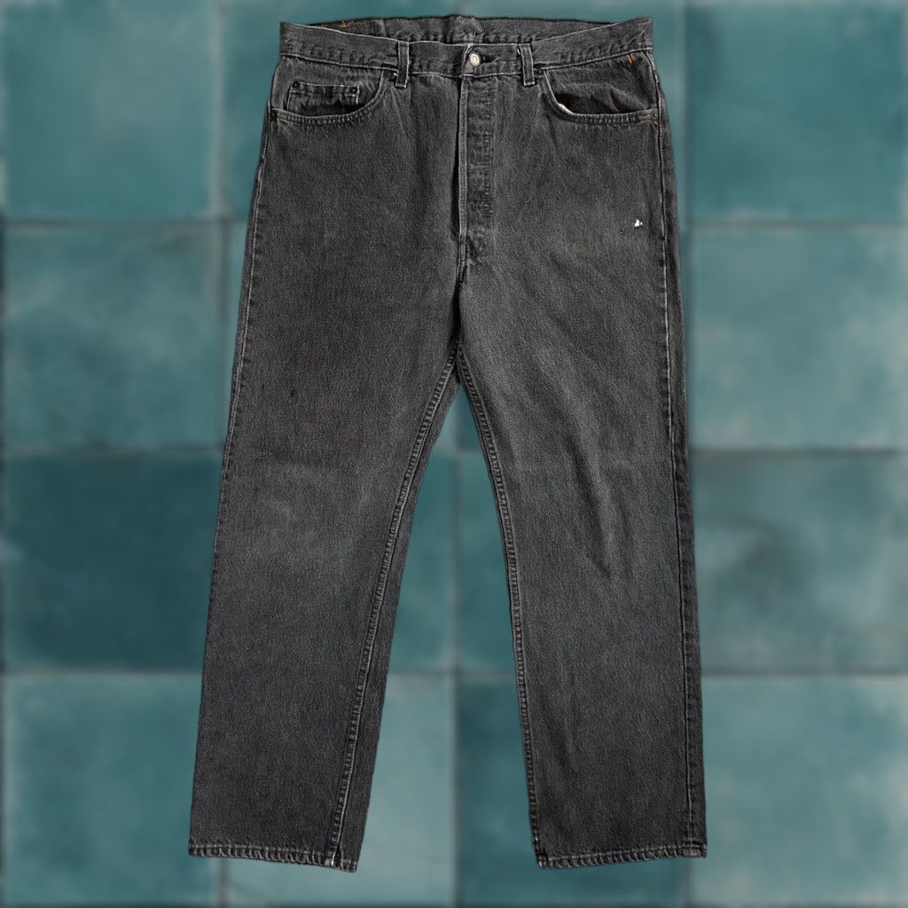Levi's VINTAGE Levi's 501 Straight Leg Jeans Gray Light Wash 38x30 90s USA Mens Size US 38 / EU 54 - 1 Thumbnail