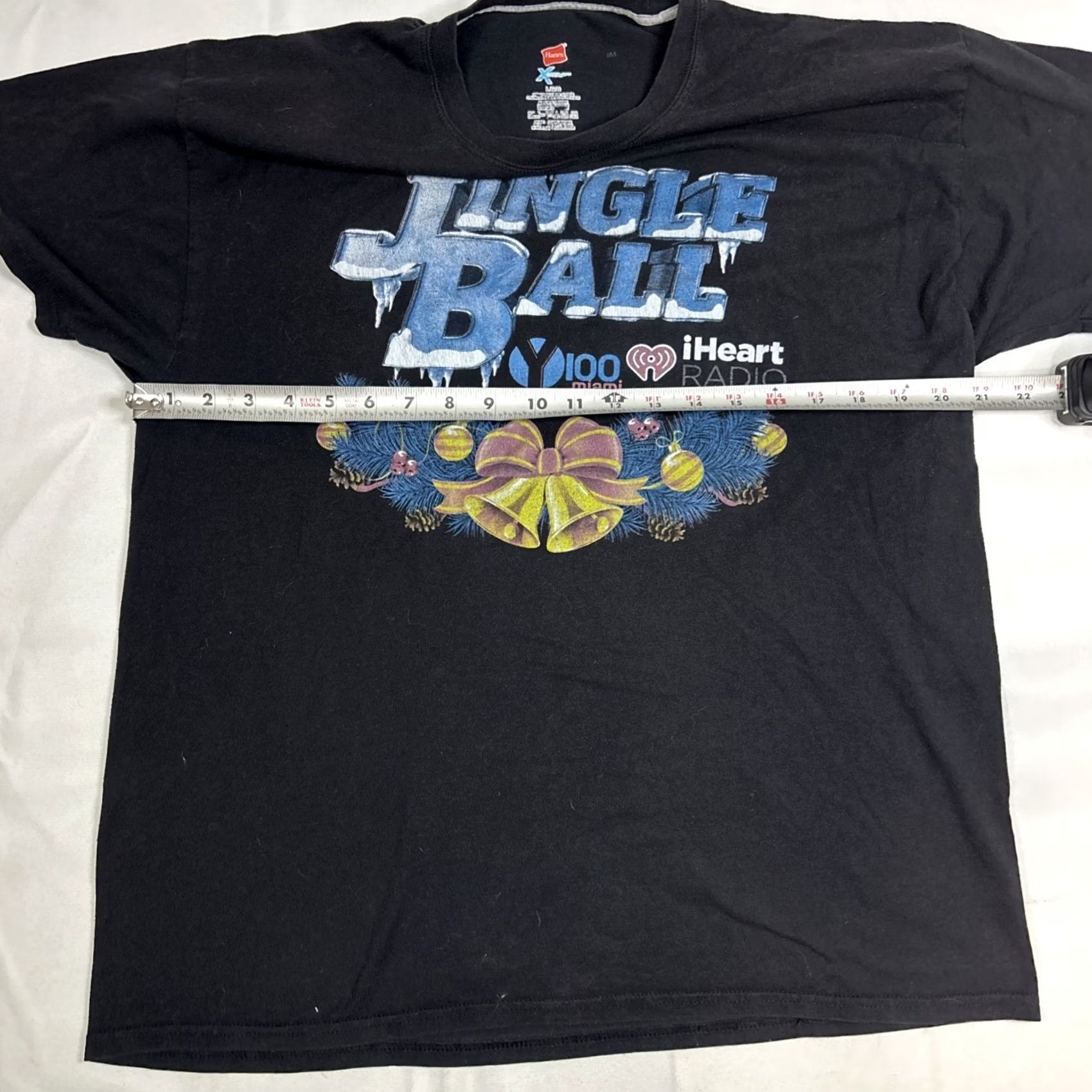 Hanes Hanes Jingle Ball Y100 Miami iHeart Radio 2015 Men’s Large Black Nick Jonas Zedd T-Shirt Mens Regular Short Sleeve Music Band Shirt Size US L / EU 52-54 / 3 - 4 Thumbnail