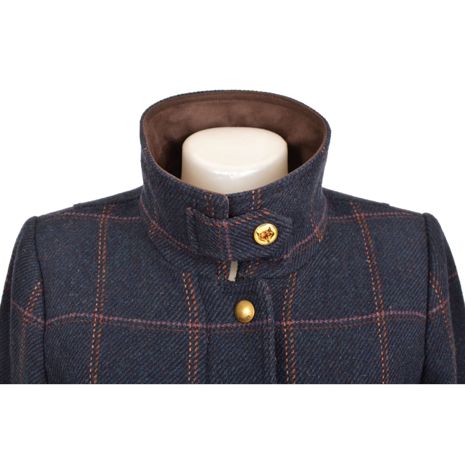 Vintage Joules Tweed Field Jacket Coat XS Women Navy / Blue Wool Coat, Pea Style, DDP, 123997 Size XS / US 0-2 / IT 36-38 - 2 Thumbnail