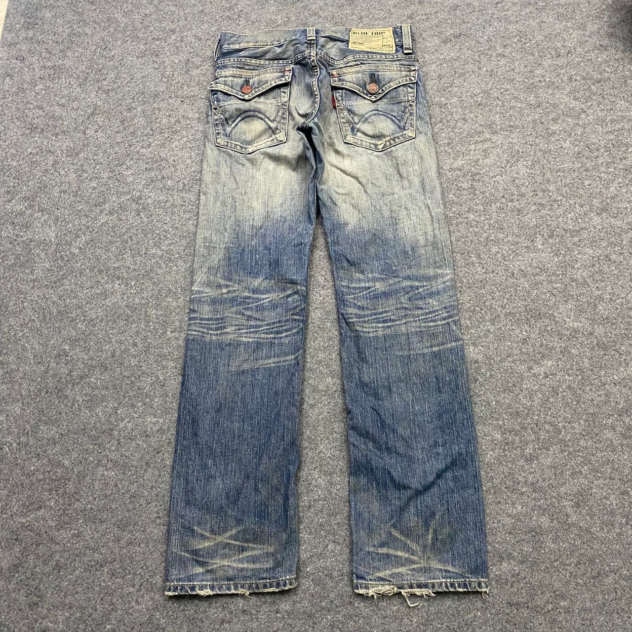 Edwin 💥Best Offer💥Vintage Edwin Blue Trip Distressed Denim Size US 31 - 2 Thumbnail