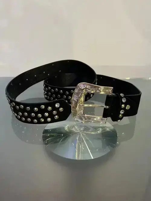 Other Rhinestone Gold Buckle Belt Size ONE SIZE - 3 Thumbnail