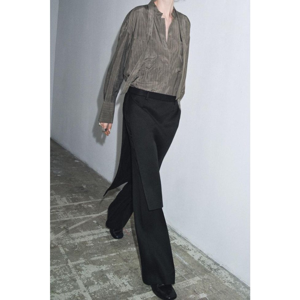 Zara Zara COLLECTION PAREO OVER SKIRT STRAIGHT LEG TROUSERS. S Size 27" / US 4 / IT 40 - 4 Thumbnail