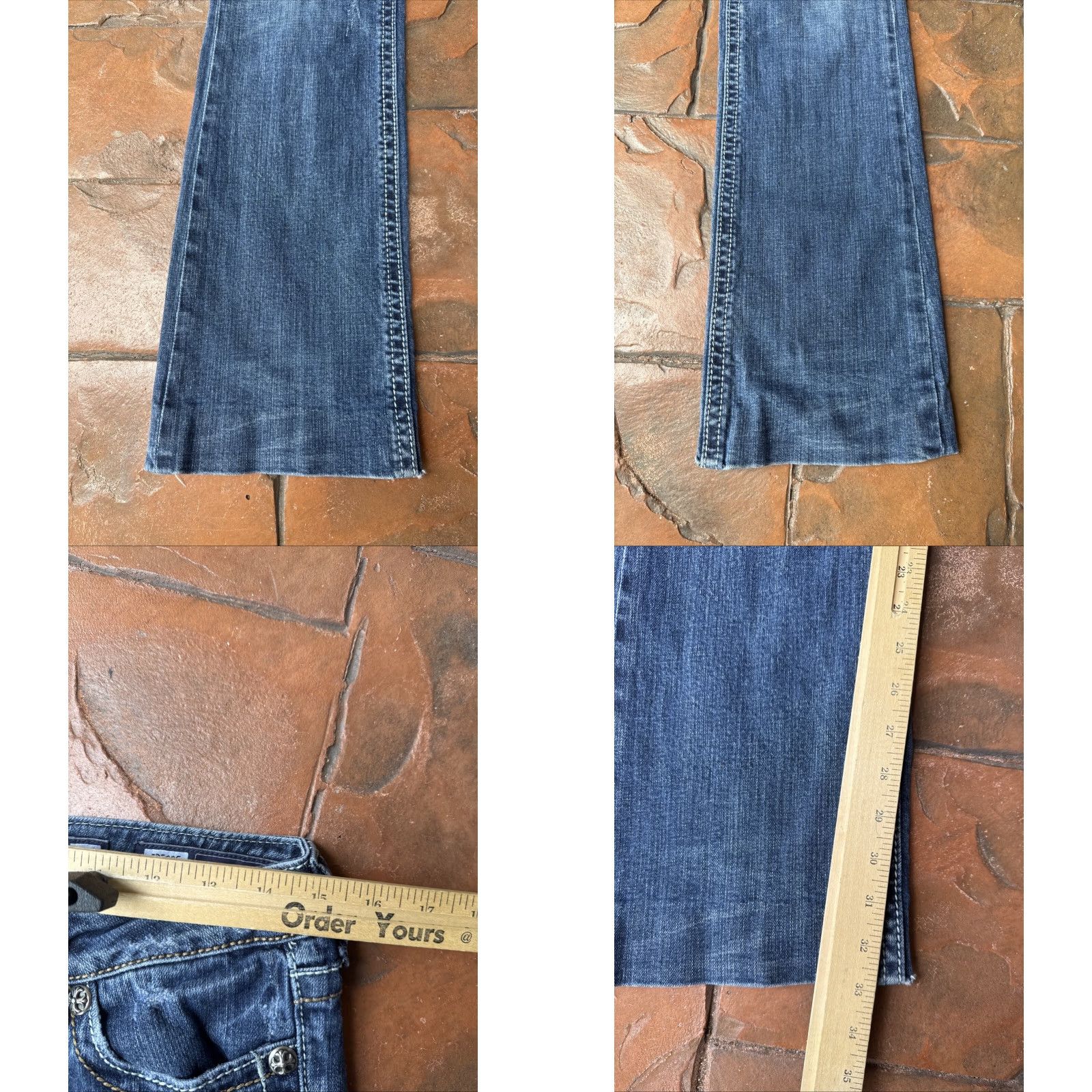 Miss Me Miss Me Jeans Boot Cut Embellished Bling Denim 29 Blue Womens Brand Miss Me Jeans JP6075B Size 29" - 9 Thumbnail