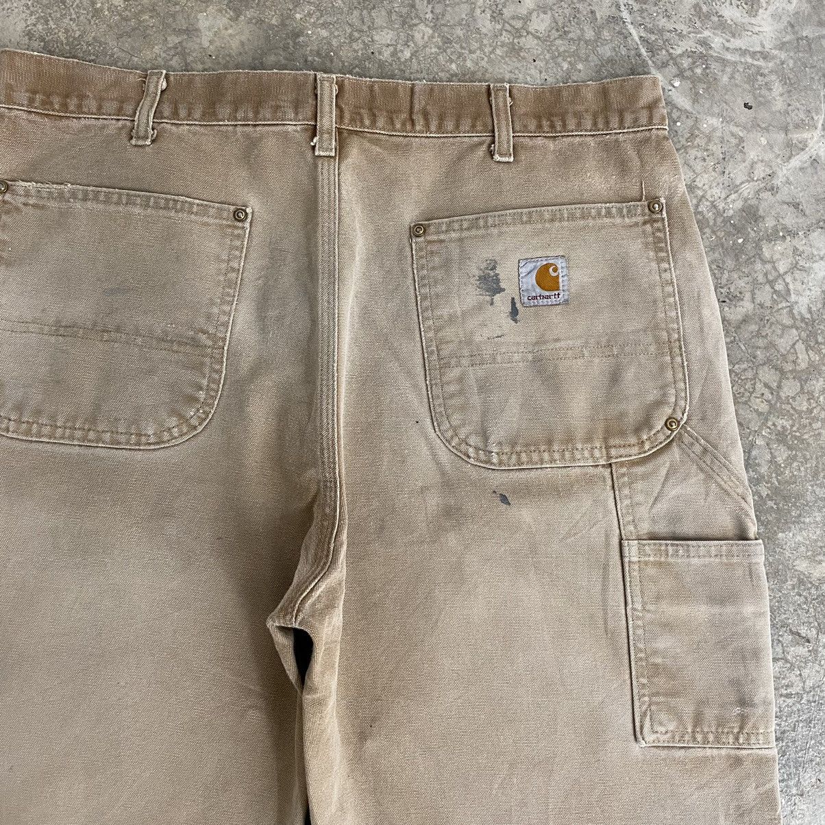 Carhartt VTG Carhartt Double Knee Faded Tan Dirty Carpenter Pants Size US 35 - 21 Thumbnail