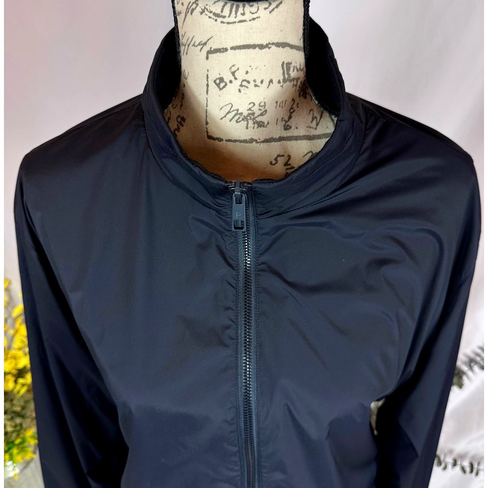 PIOMBO Piombo Regular High Neck Full Zip Fit Jacket Black XL Size US XL / EU 56 / 4 - 6 Thumbnail