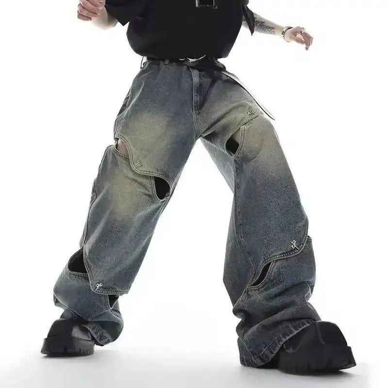 Japanese Brand Hollow Out Trendy Denim Pant Size US 32 / EU 48 - 4 Thumbnail