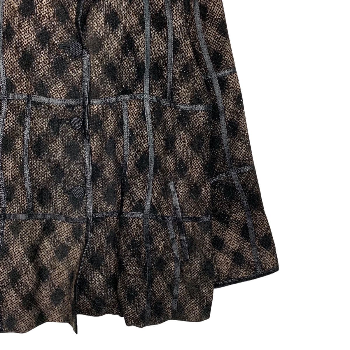 Japanese Brand Jan Elizabeth Checkered Leather Jacket Size M / US 6-8 / IT 42-44 - 4 Thumbnail