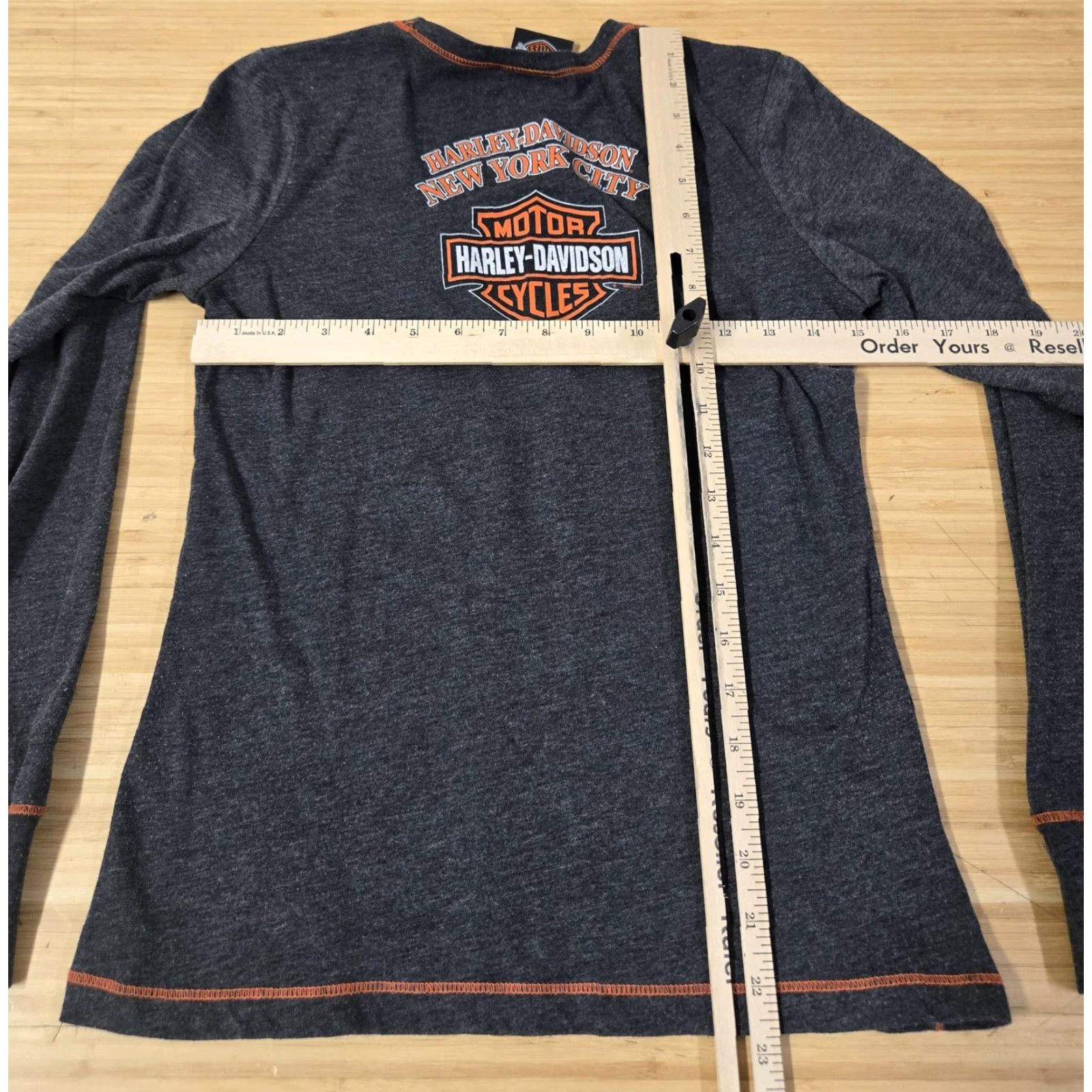 Harley Davidson VINTAGE Harley-Davidson Shirt Womens S Gray Long Sleeve New York City Made USA Biker Size S / US 4 / IT 40 - 6 Thumbnail