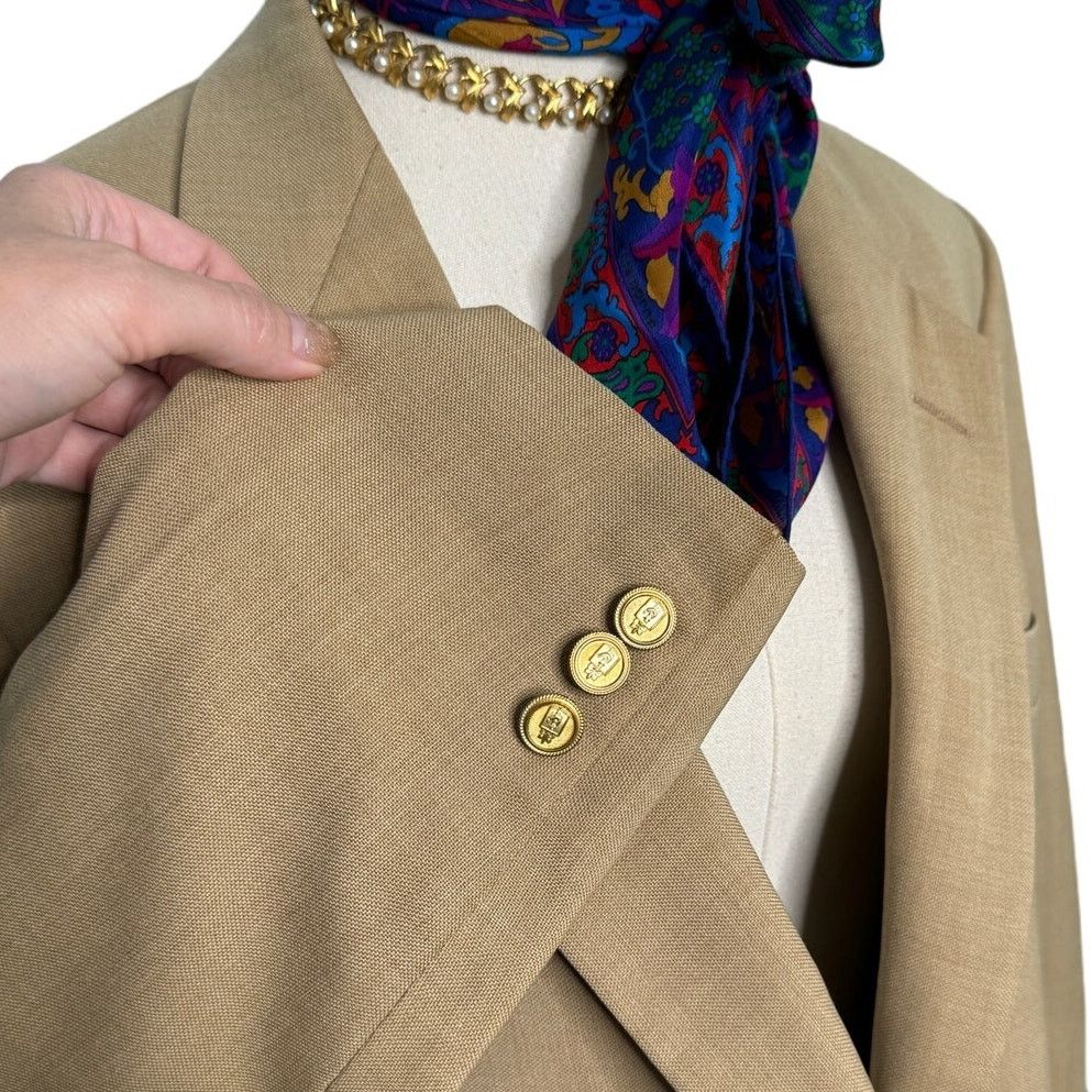 Vintage Vintage Crofton lightweight blazer jacket thatched tan 42R Size 42R - 2 Thumbnail