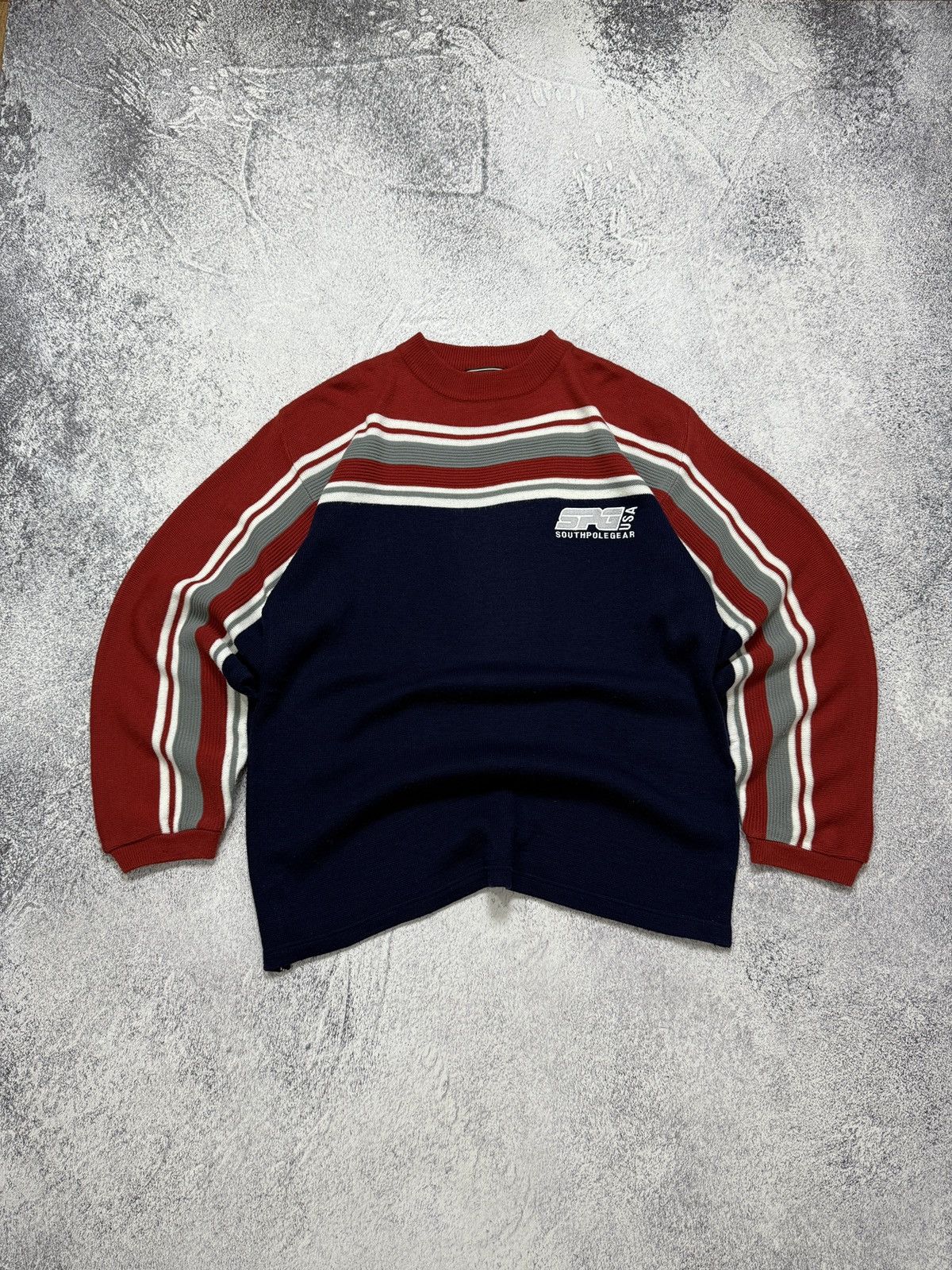 Southpole 🔥Crazy Y2K Vintage Southpole Striped Sweater Oversized Size US XL / EU 56 / 4 - 1 Thumbnail