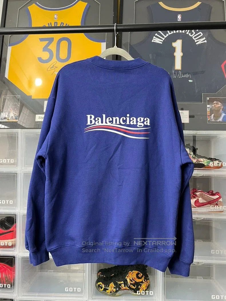 Balenciaga Balenciaga Blue Wave Logo Sweatshirt. Size US S / EU 44-46 / 1 - 2 Thumbnail