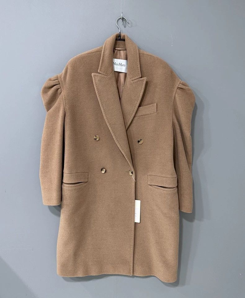 Max Mara Max Mara Brown camel hair lapel double-breasted puff sleev Size M / US 6-8 / IT 42-44 - 1 Thumbnail