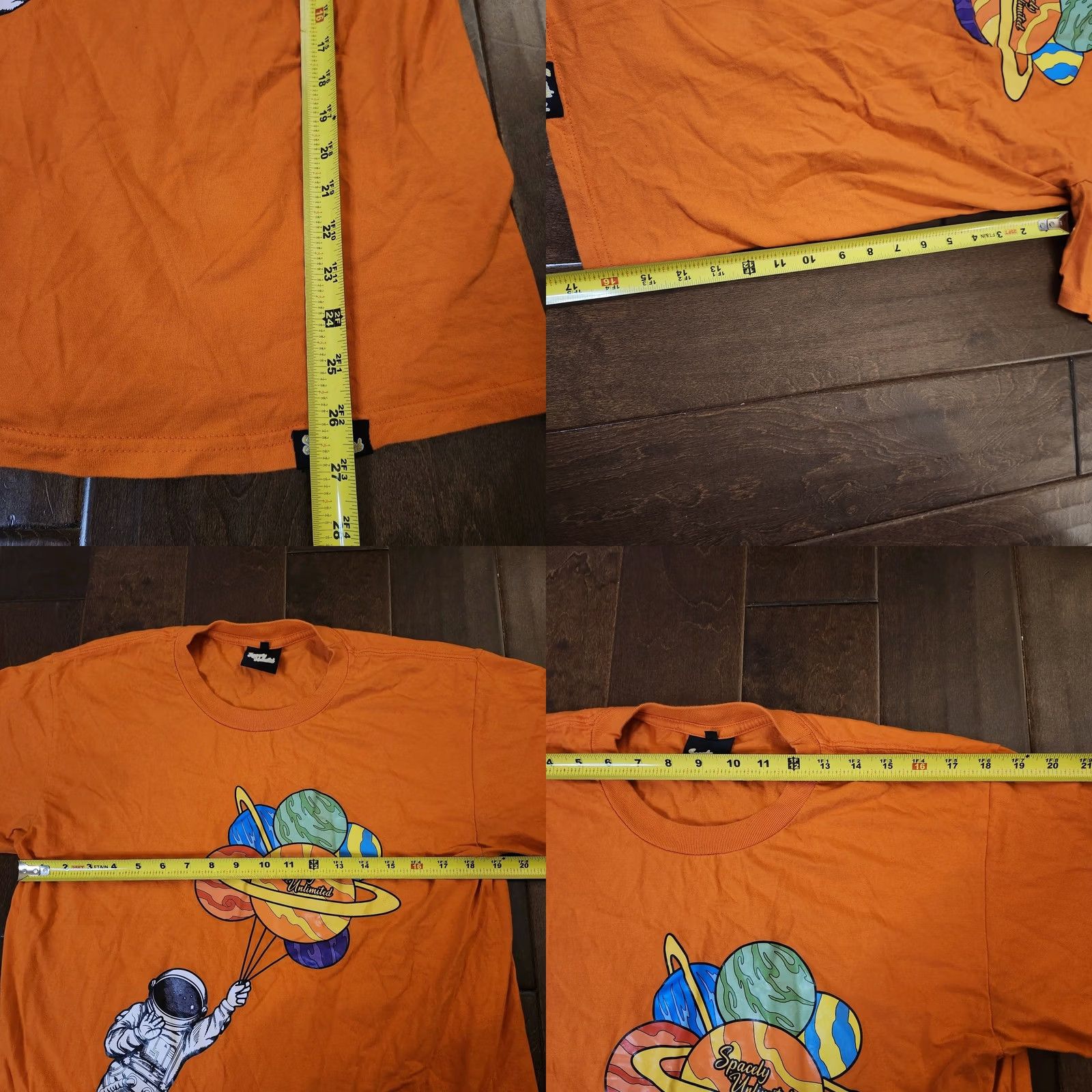 Vintage Spacely Unlimited Men's T-Shirt - Orange, L, Cotton, Short Sleeve, Solid, Space Theme, Regular Fit Size US L / EU 52-54 / 3 - 8 Thumbnail