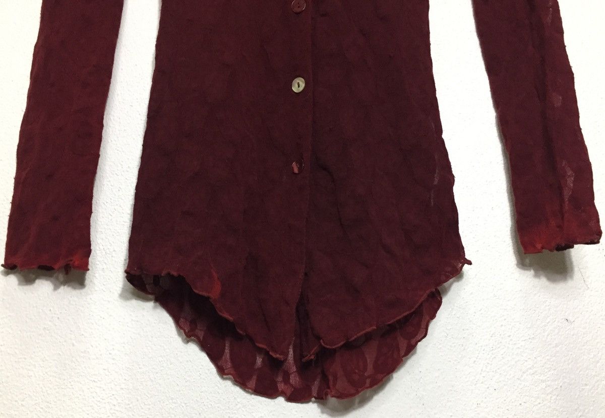 Jean Paul Gaultier Vintage 90s Jean Paul Gaultier Maille Fuzzi Maroon Lace Mesh Size S / US 4 / IT 40 - 5 Thumbnail
