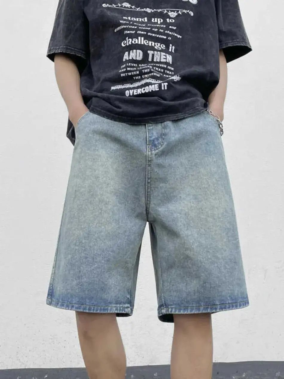 Japanese Brand Retro casual straight leg loose denim shorts Size US 30 / EU 46 - 6 Thumbnail