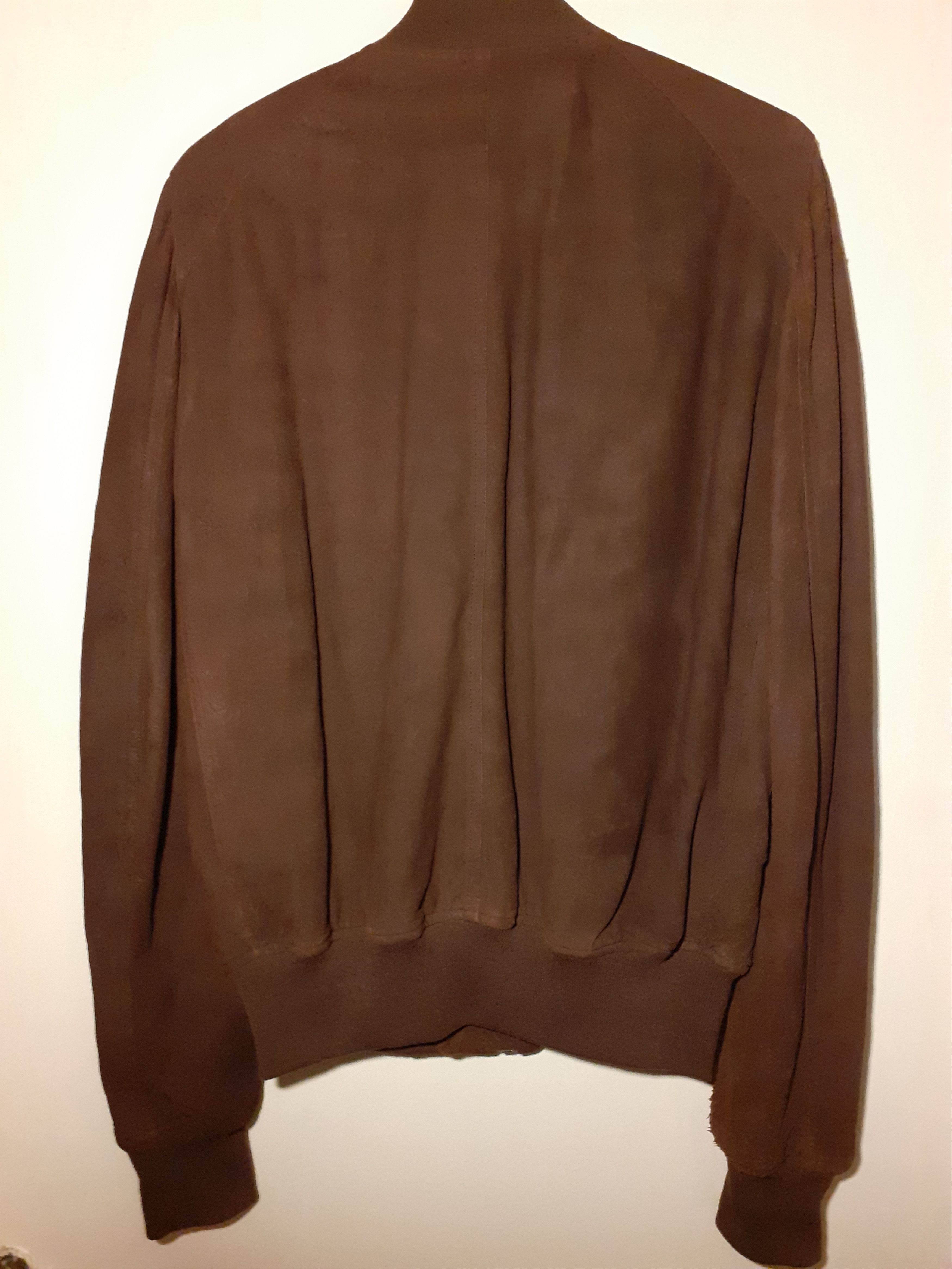 Rick Owens Slim-fit Blistered-suede Bomber Jacket Size US M / EU 48-50 / 2 - 2 Thumbnail