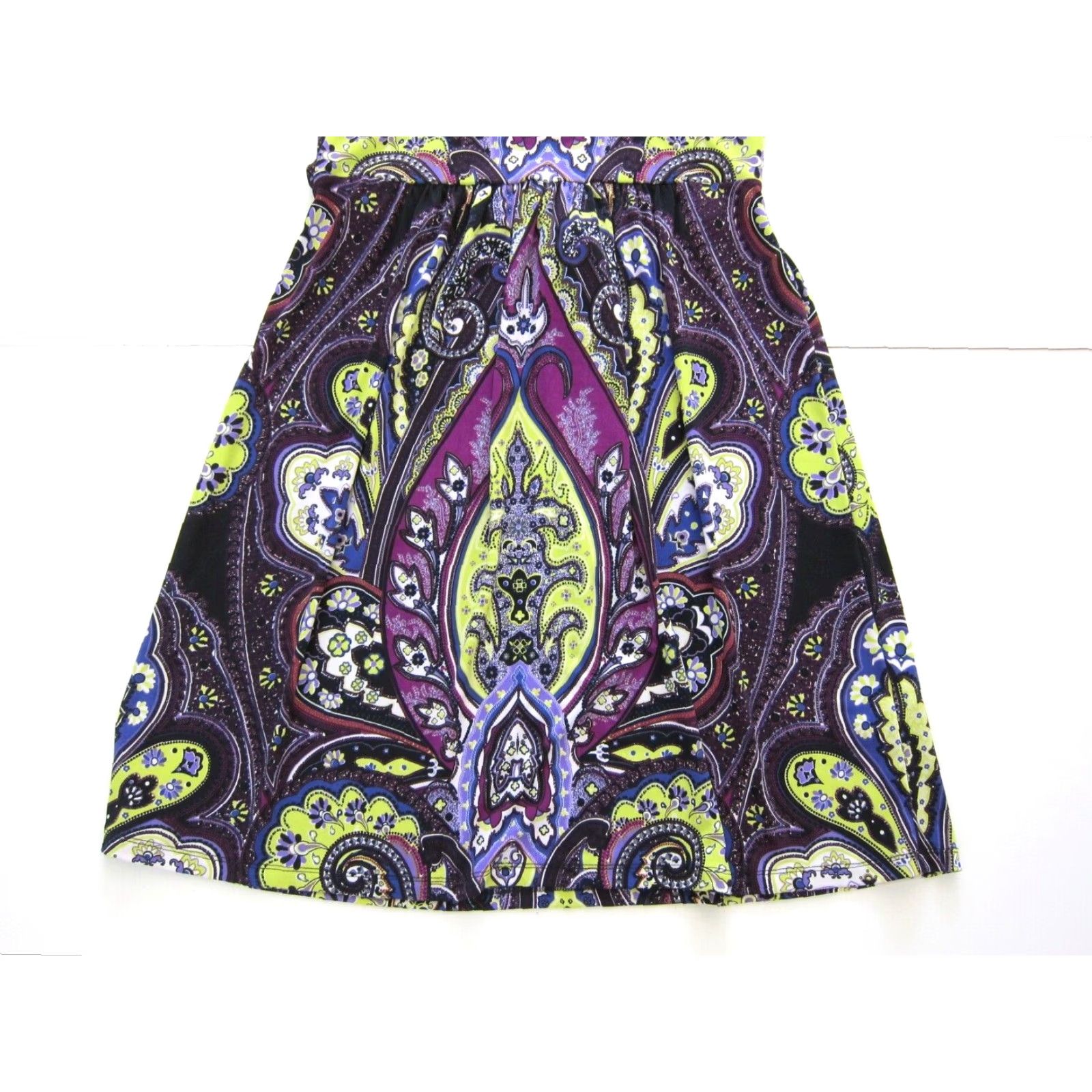 Vintage Ice Green Purple Floral Cap Sleeve V-Neck Empire Dress Woman 6 Size M / US 6-8 / IT 42-44 - 8 Thumbnail