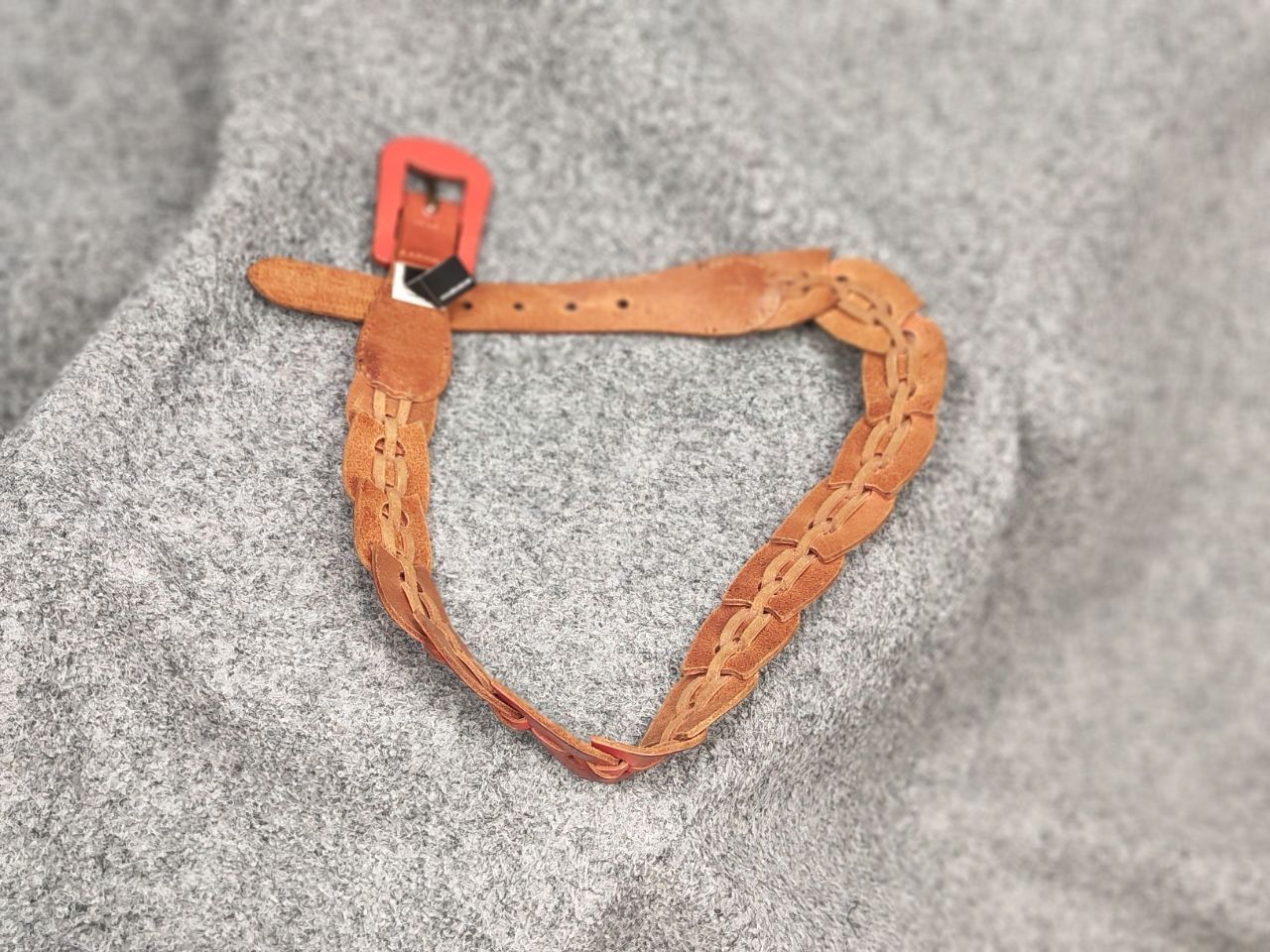 Diesel Vintage Diesel Brown Leather Braided Orange belt Y2K Style Size ONE SIZE - 6 Thumbnail