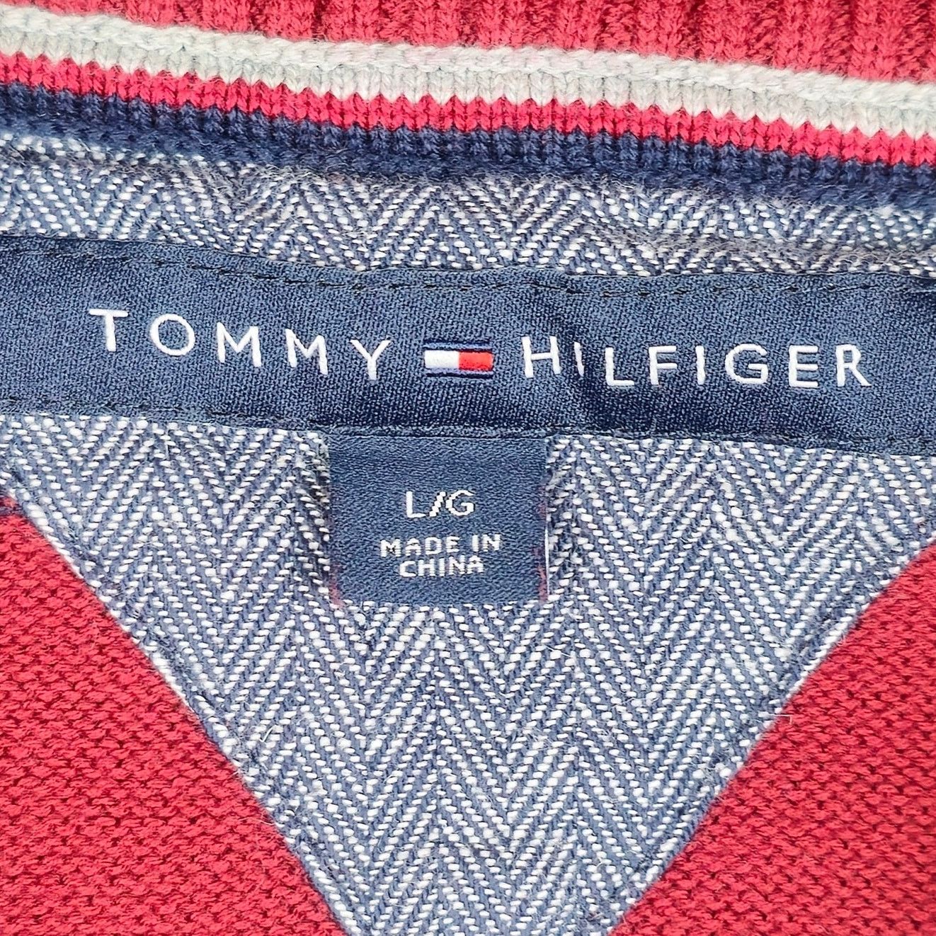 Tommy Hilfiger Tommy Hilfiger Large Stripe Quarter Zip Sweater Size US L / EU 52-54 / 3 - 10 Thumbnail