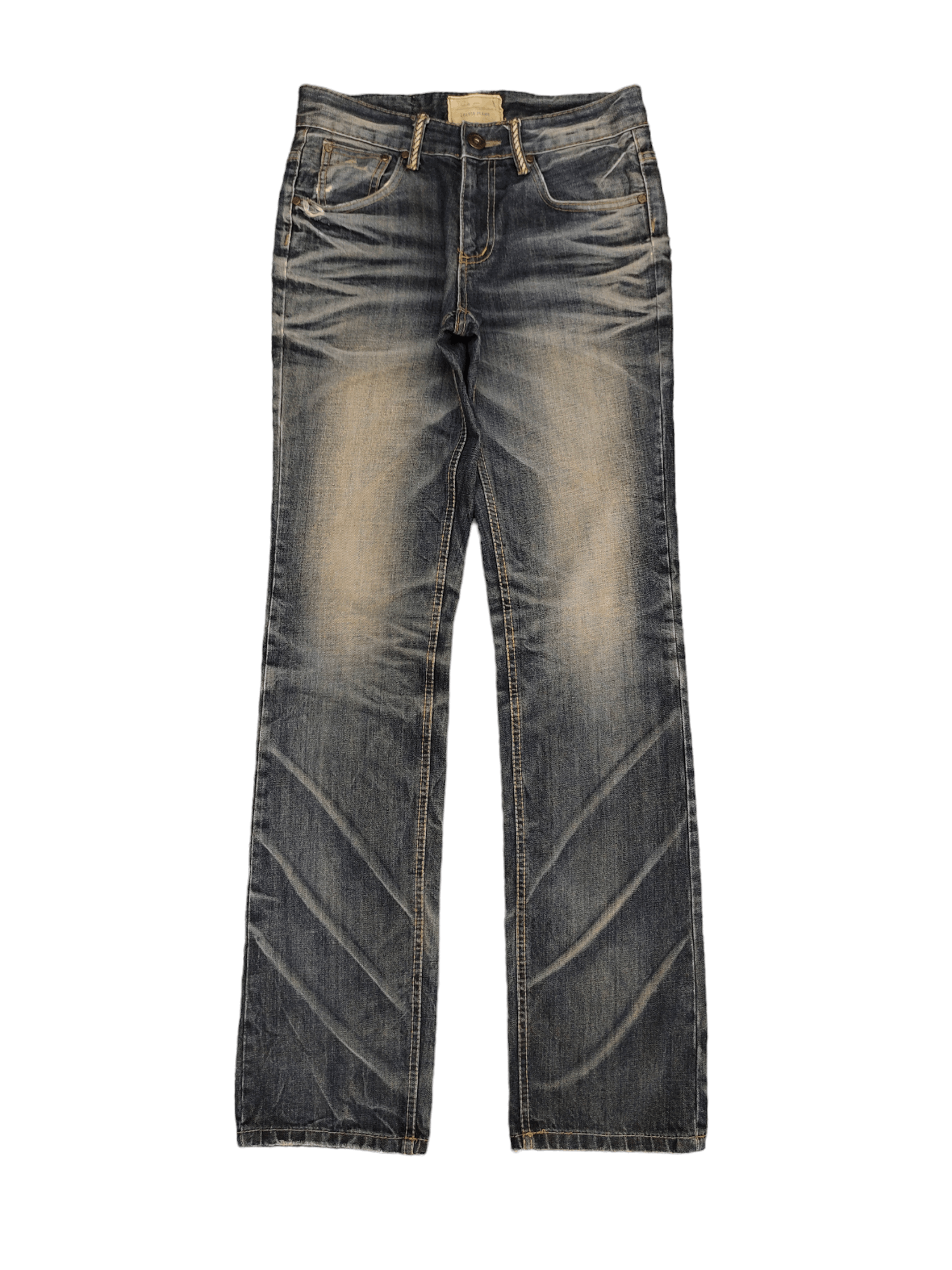 Japanese Brand Vintage Y2k Lolita Zipper Pocket Clawmark Faded Denim Jeans Size US 29 - 7 Thumbnail