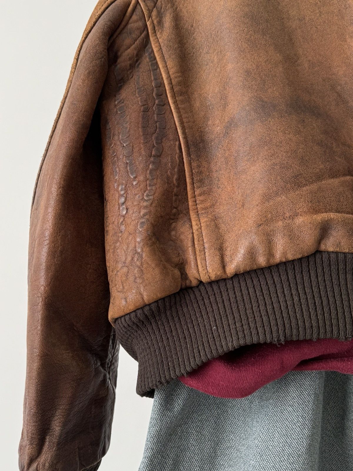 Vintage ≈1960s Vintage USA Hunting 2 in 1 Faded Leather Jacket Size US M / EU 48-50 / 2 - 9 Thumbnail