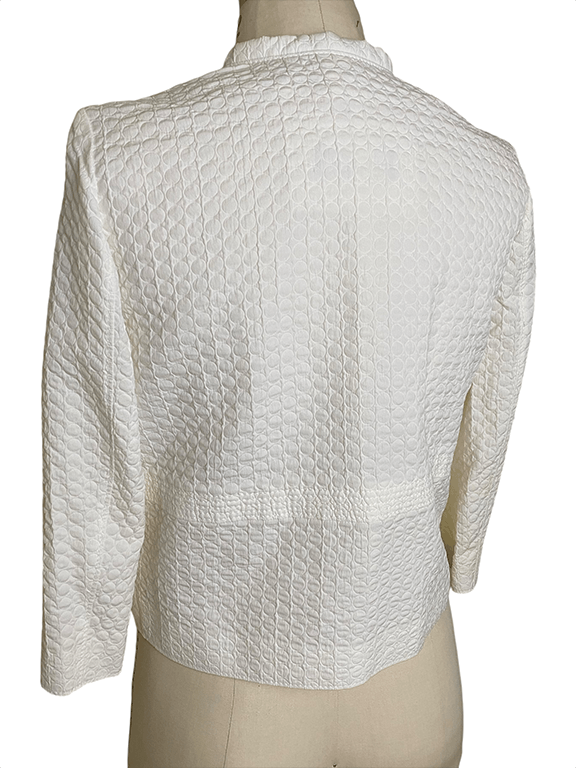 Piazza Sempione Off white textured light weight blazer Size S / US 4 / IT 40 - 2 Thumbnail