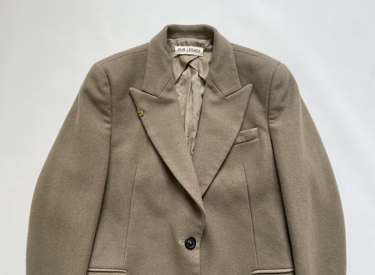 Our Legacy Peafowl Tan ‘Manta’ Wool Overcoat Size S / US 4 / IT 40 - 2 Thumbnail