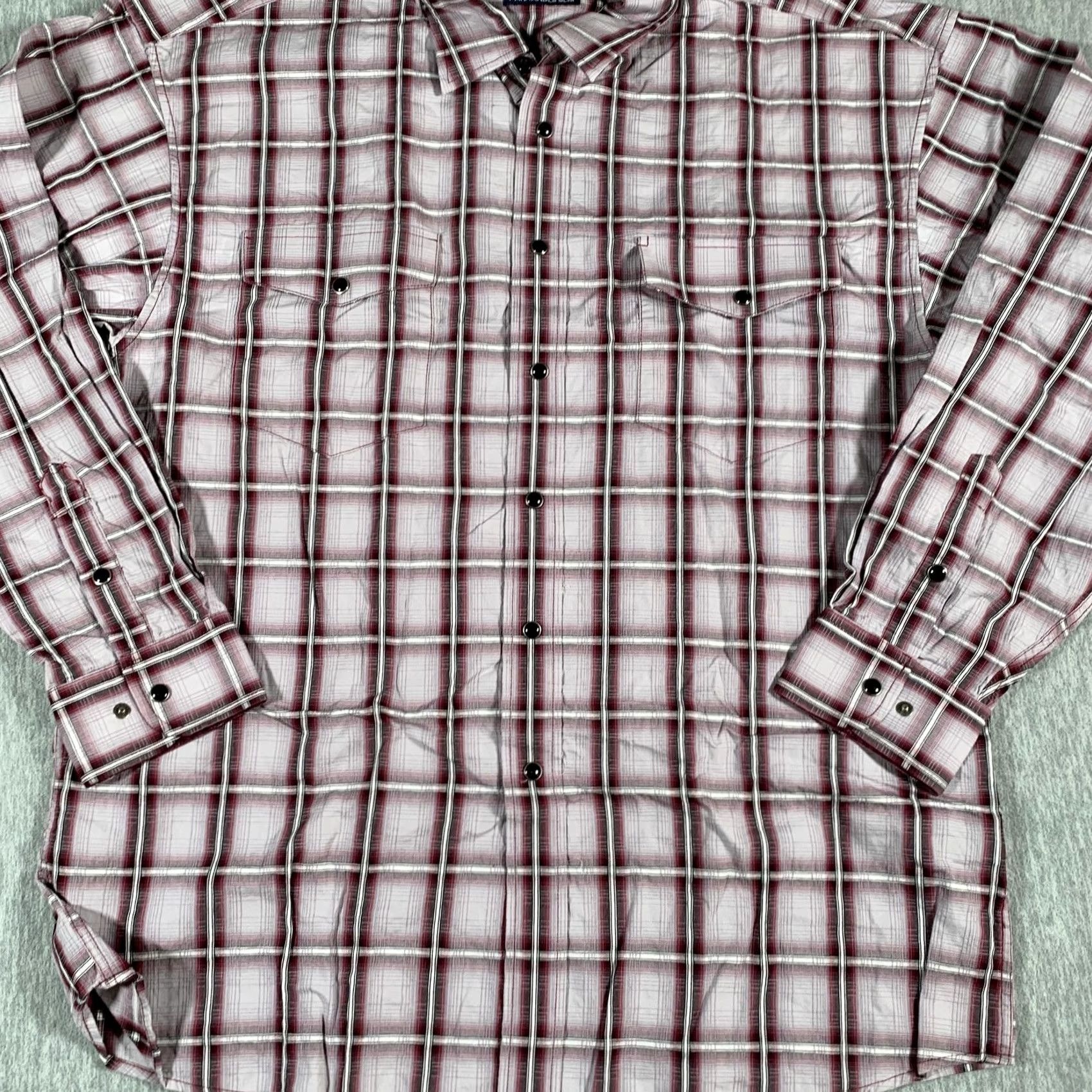 Vintage Panhandle Slim Shirt Mens Large Red White Plaid Western Snap Long Sleeve 36S1262 Size US L / EU 52-54 / 3 - 3 Thumbnail