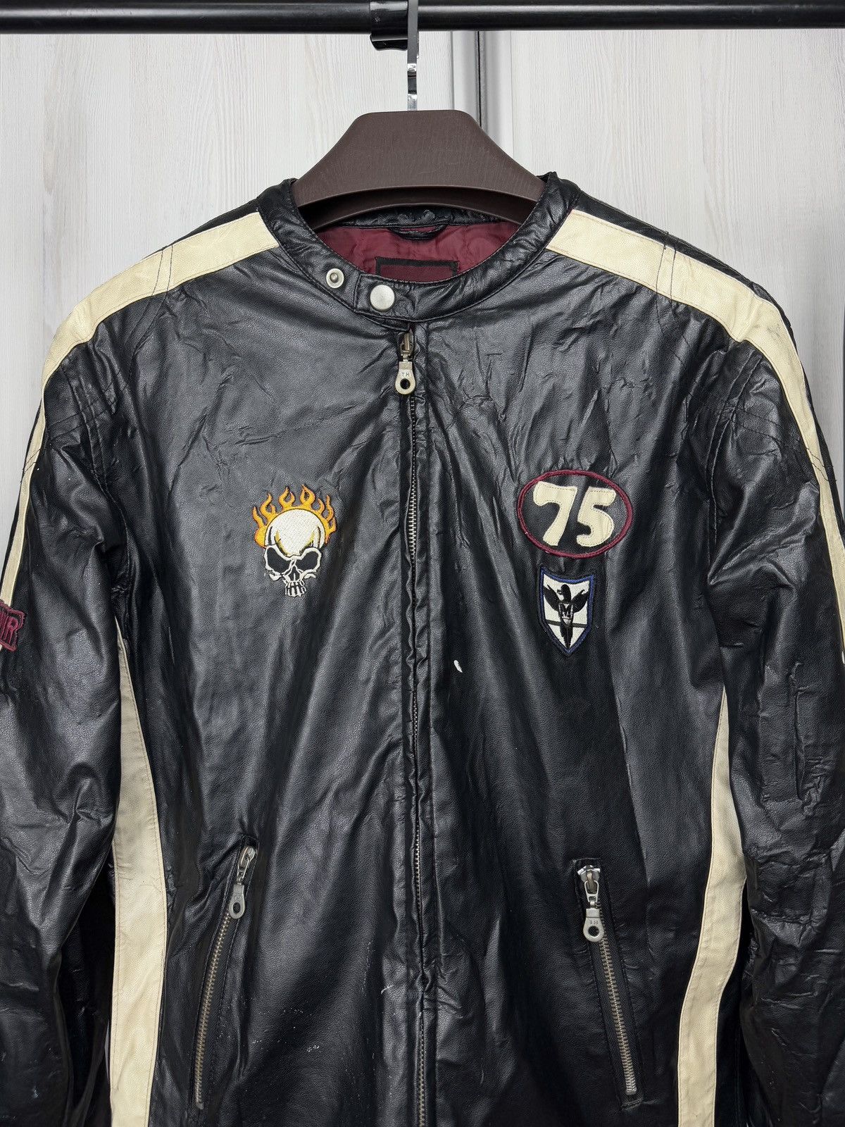 Other Y2k Vintage Moto Racing Black Vinyl Faux Leather Jacket Sz S Size US S / EU 44-46 / 1 - 3 Thumbnail