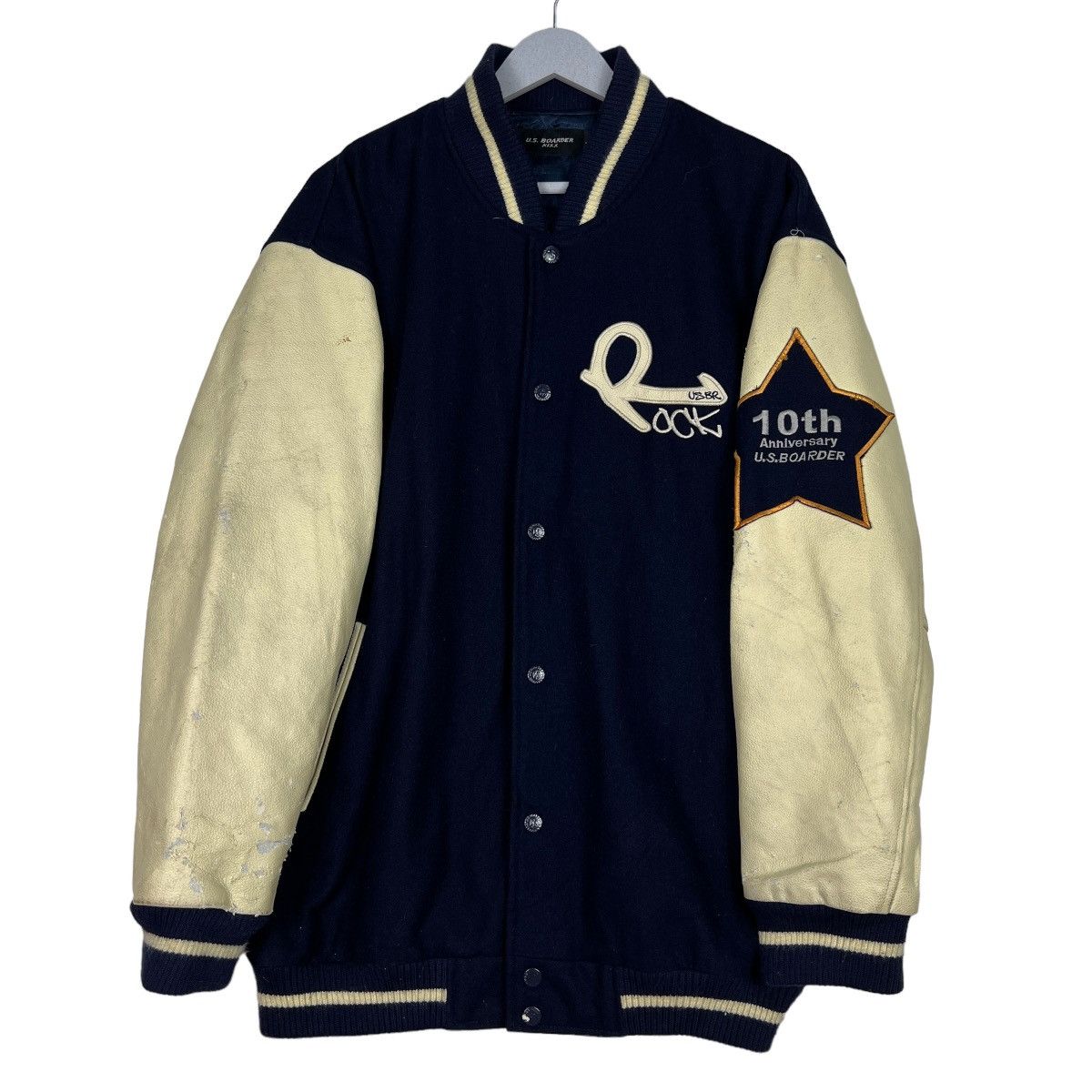 Japanese Brand 🔥 VINTAGE US BOARDER VARSITY BOMBER JACKET Size US L / EU 52-54 / 3 - 1 Thumbnail