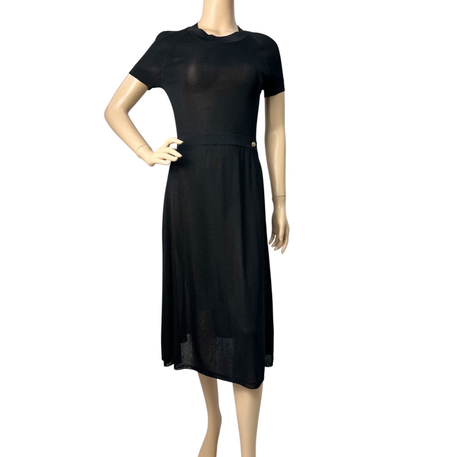 Chanel Chanel Black Knitted Midi Dress Sz.38 Size S / US 4 / IT 40 - 1 Thumbnail