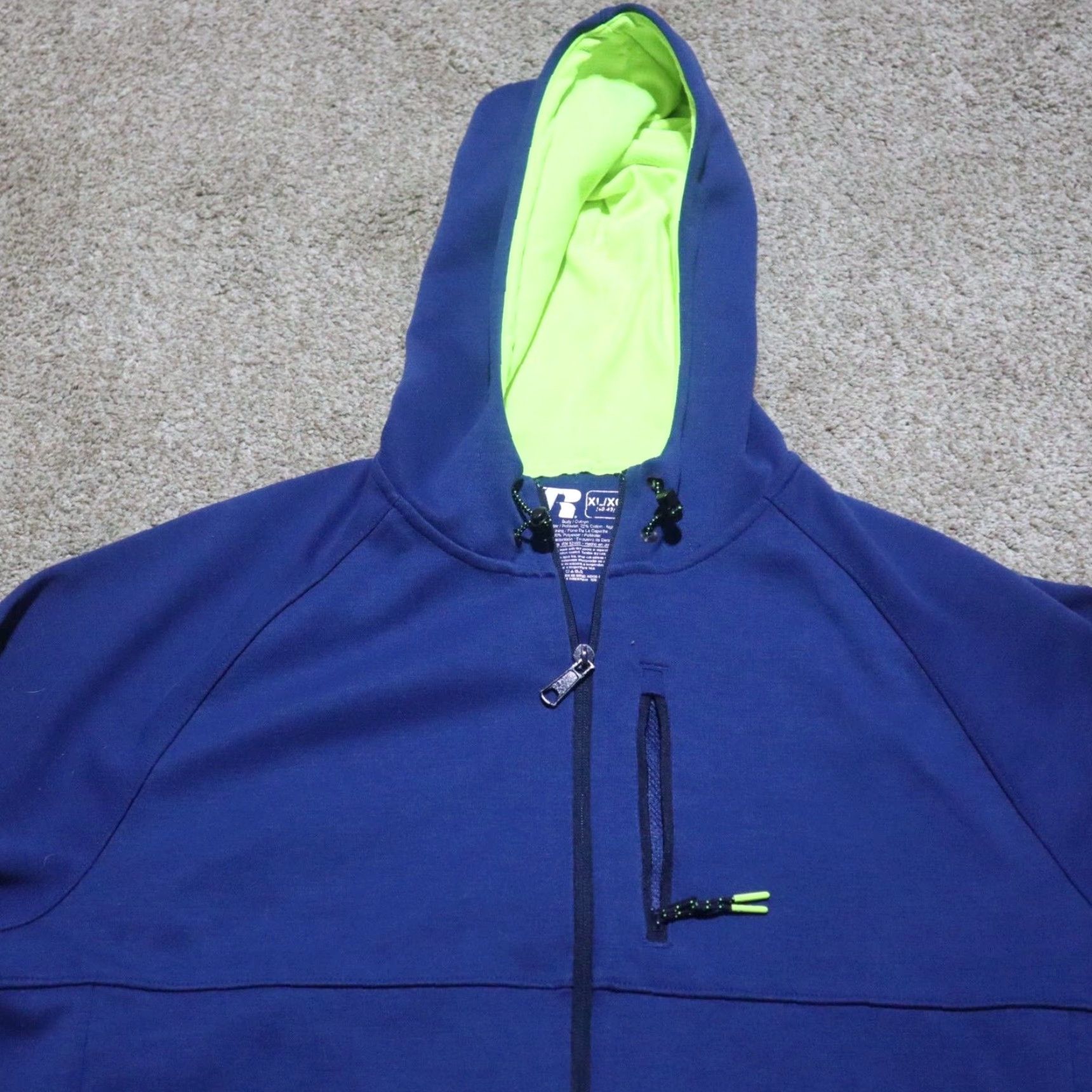 Russell Athletic VINTAGE Russell Athletic Solid Blue Full Zip Hoodie X-Large Men's Size XL Blue Rich Fleece Sweatshirt 90s Size XL / US 12-14 / IT 48-50 - 2 Thumbnail