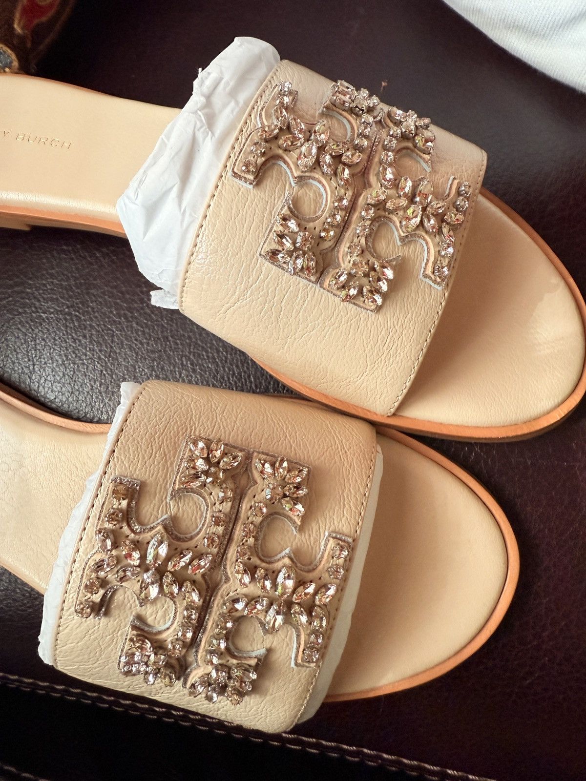 Tory Burch Tory Burch Goat Leather Embellished Slide Dulce De size 7.5 Size US 7.5 / IT 37.5 - 2 Thumbnail