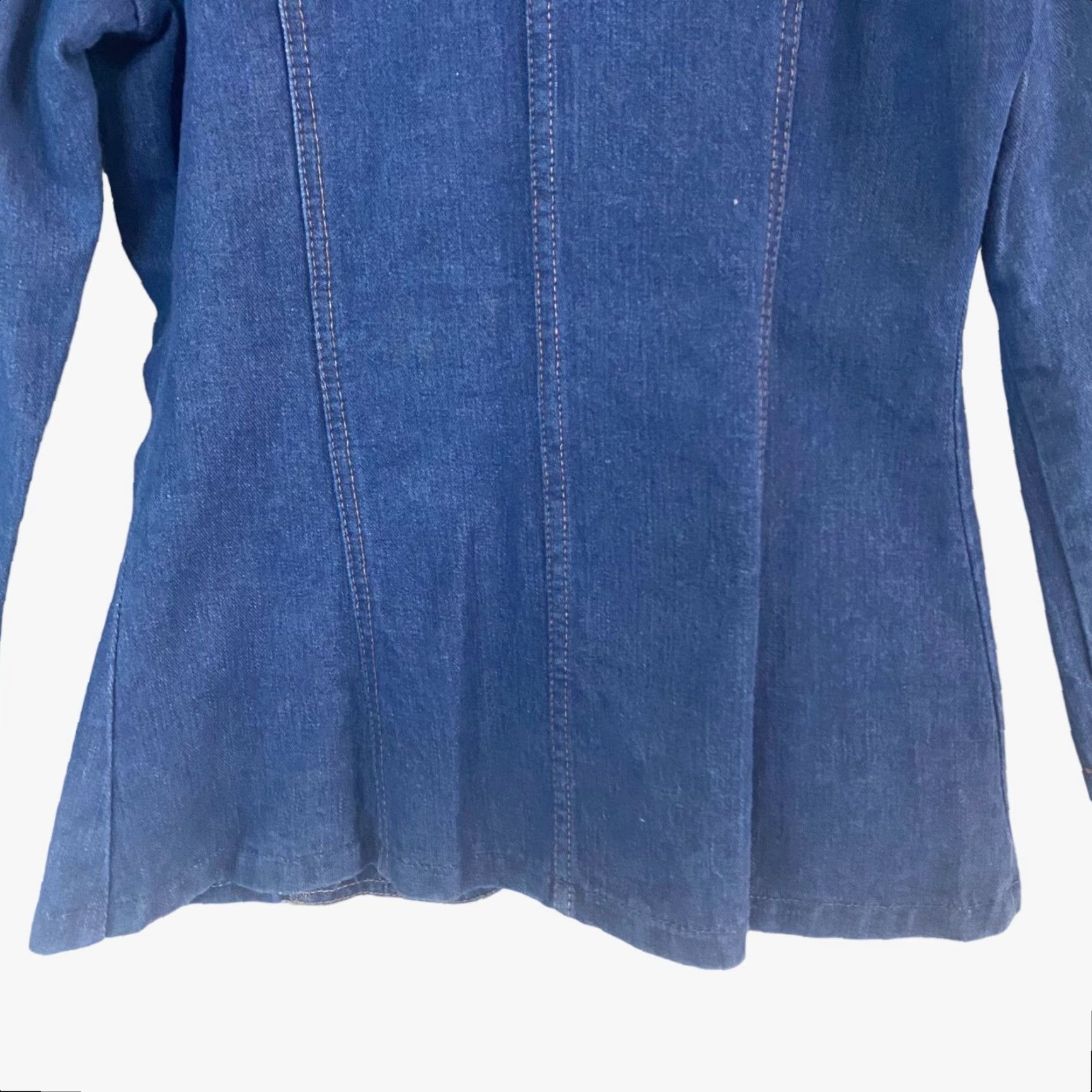 Sears VINTAGE Sears Fashion Denim Jacket Womens Size 10P Petite Blue Jean Blazer Pockets Size 32" / US 10 / IT 46 - 7 Thumbnail